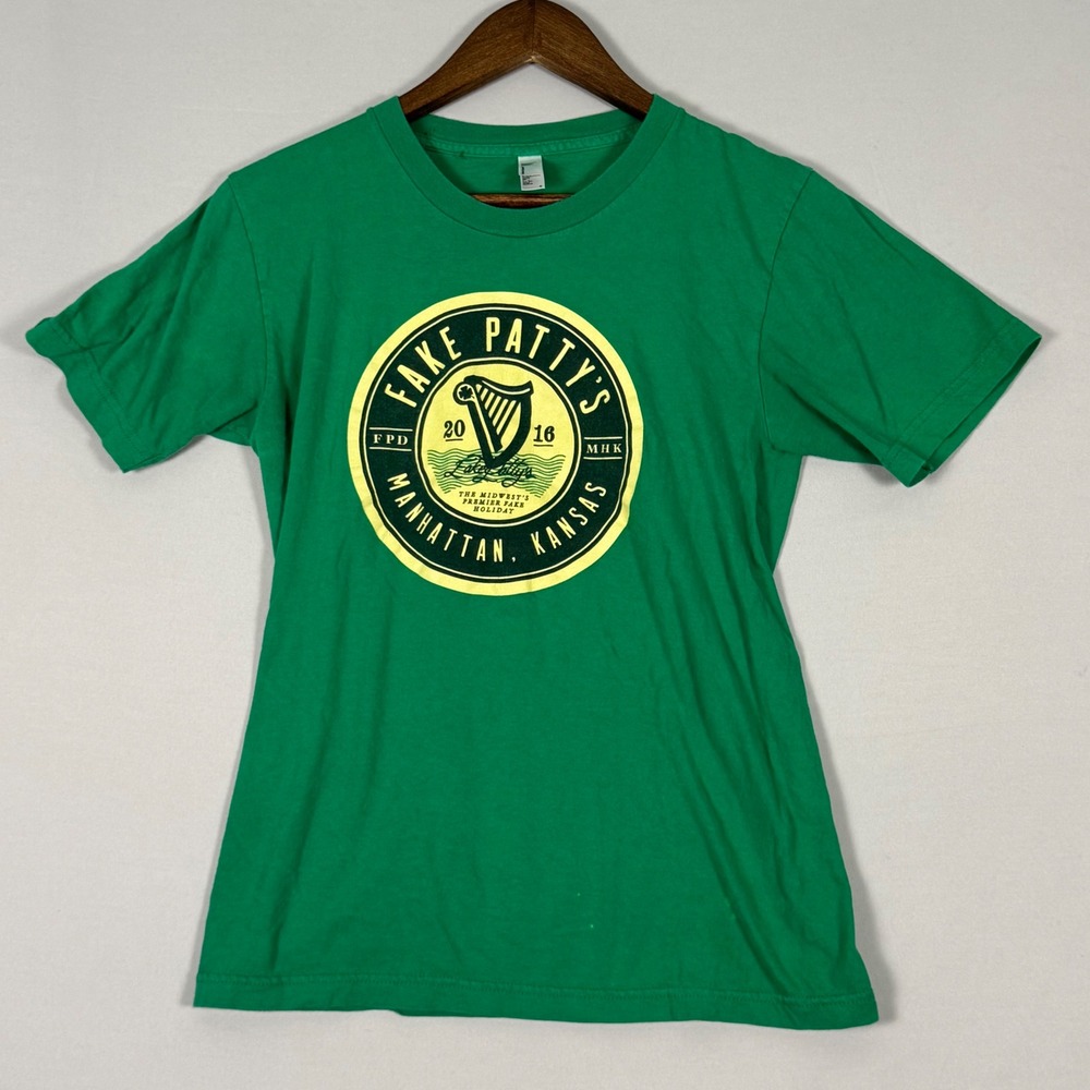 American Apparel Fake Patty's Day T-Shirt Small Green Good Manhattan KS 2016